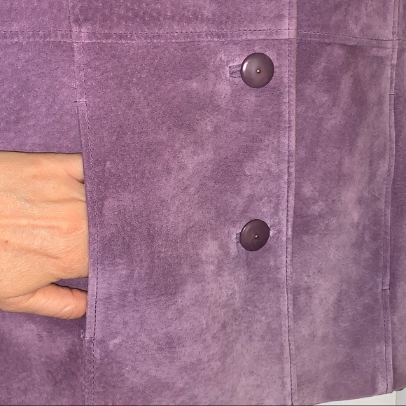 Liz Claiborne suede jacket lavender Sz 4 - Picture 4 of 8